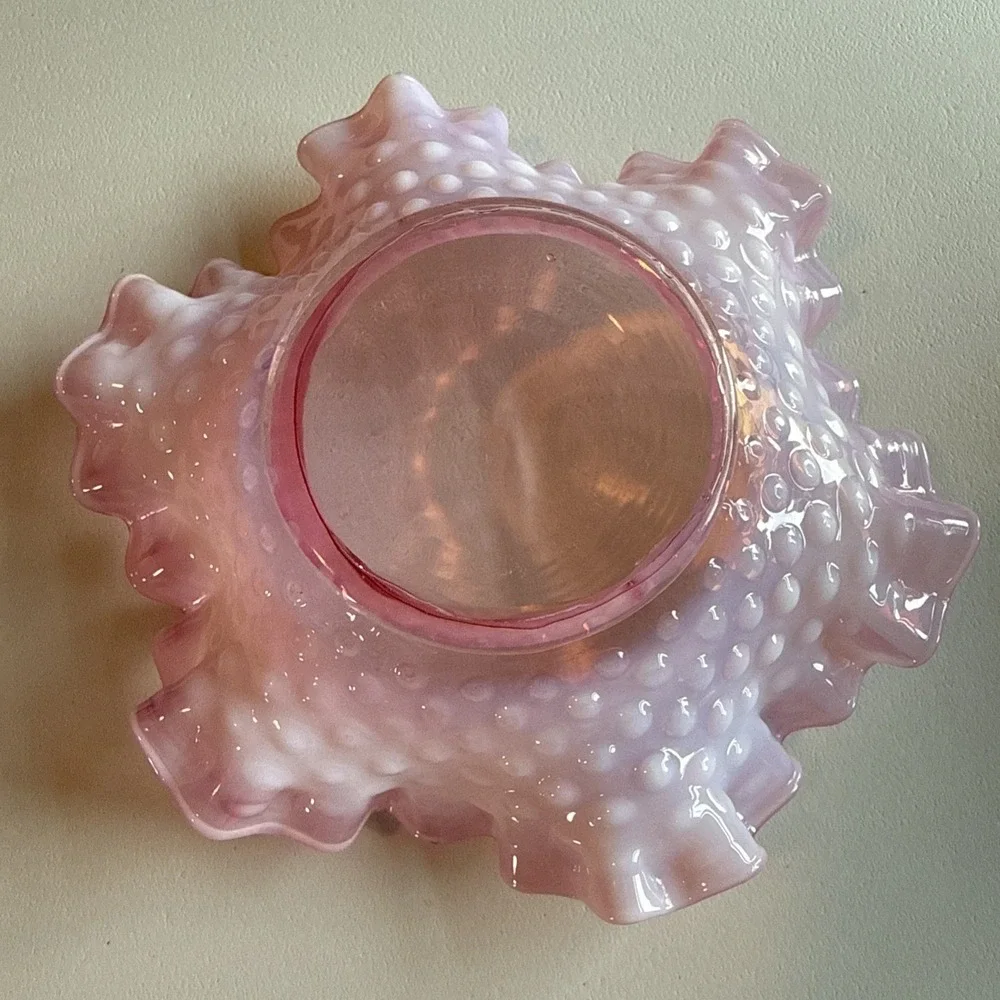VTG Fenton Ruffled Edge Cranberry Opalescent 6